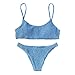 Leadmall Women Bandage Bikini Set, Ladies Two Pieces Ruched Push Up Swimsuit Solid Backless Swimwear with Cutoutthumb 1