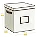 MaidMAX Stackable Storage Cubes Bins with Label Holder and Dual Handles, Set of 3 with One Lid