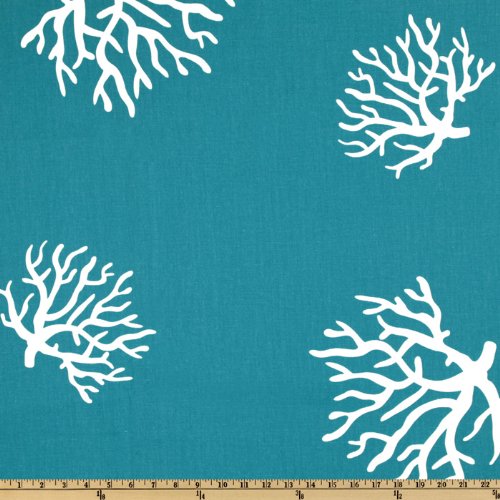 Premier Prints Coral True Turquoise/White Fabric