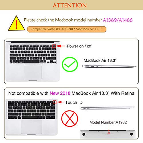Laptop Case,MacBook Case Hard Shell Cover, Keyboard Cover, Screen Protector Smooth Matted for MacBook Air 13.3 Inch A1369/A1466 Models (New Clear Blue)