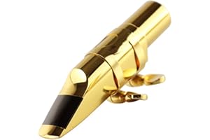 BEYST Alto Sax Saxophone Mouthpiece with Cap & Ligatures, Brass Metal Eb Alto Tenor Sax Mouthpiece 5C/6C/7C/8C for Saxophone Professionals and Beginners