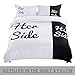 Ucharge Black White Duvet Cover Set Queen, Simple Room Decor 3Pcs Bedding Set with Quilt Cover and 2 Pillowcases