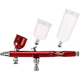 HUBEST Dual-Action Airbrush Spray Gun Gravity Feed Airbrush Kit with 7cc 20cc 40cc 0.3mm for Makeup Nail Art Tattoo Cake Toy Model