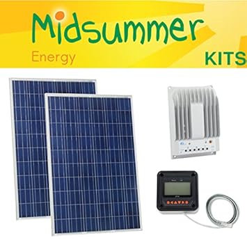 300 W (150 W + 150 W) verano Poly Solar PV Panel Kit - 12 V/24 V ...