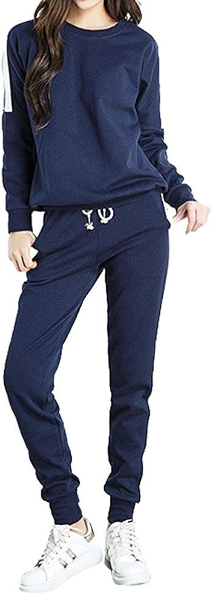 Amazon Panda Store 裏起毛 ジャージ レディース スェット スエット セットアップ 上下 部屋着 家着 ルームウェア パジャマ スポーツ 長袖 ネイビー 2xl 裏 パジャマ ルームウェアセット 通販