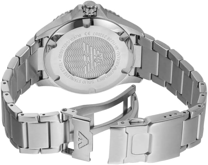 Uhr für Herren, DreizeigerDatumswerk, 42mm Silbernes Edelstahlgehäuse mit Edelstahlarmband, AR11338