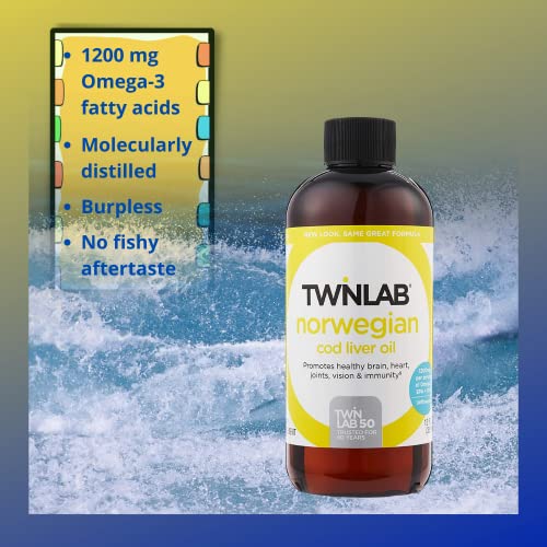 Twinlab Norwegian Cod Liver Oil Supports Heart Health, Joint Health