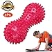 GRESATEK Peanut Spiky Massage Ball Foot Roller for Feet and Hands Best for Plantar Fasciitis Treatment Gentle and Comfortable Massage replicate Human Massage Therapist Finger Tips 2 Pack (Hot Pink)