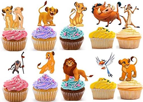 25 Le Roi Lion Tasse Comestible Gateau Decorations Pour Gateaux D Anniversaire Garcon Decorations Stand Up Amazon Fr Cuisine Maison