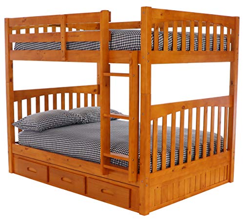 Discovery World Furniture 82115-K3-KD Bunk, Full Over Full, Honey