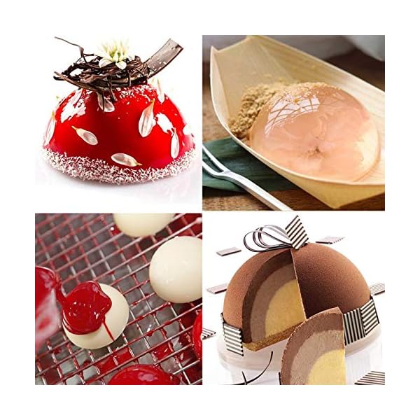 2 Pieces Baking Mold, Semicircle Silicone Mold 6 Holes Semicircle 15 Holes Semicircle Cake Moulds Dome Bakeware Set for…