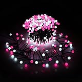 Zanflare 9.8ft 400 Pink Globe String Lights, Indoor Outdoor Fairy String Light Lamp with 8 Modes for Home, Garden, Wedding, Christmas, Party, Holiday Decoration