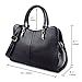 Yafeige Women Ladies Genuine Leather Tote Bag Handbag Shoulder Bag Top-handle Purse (Black)