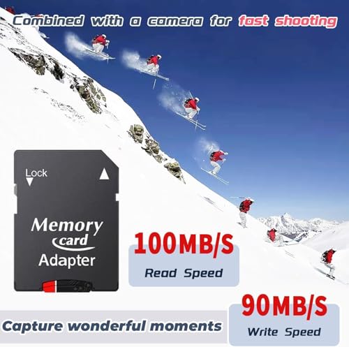 MicroSDXC MicroSD Card 512GB Micro Card + Adapter,100MB/s Read Speed,C10 U3 V30 A2, 4K UHD for Smartphone,Camera and Drone