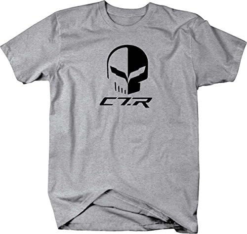 Chevy Corvette C7 Racing Punisher Skull with Flags T shirt - Large