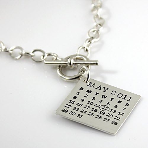 Mark Your Calendar Bracelet - personalized sterling silver toggle bracelet