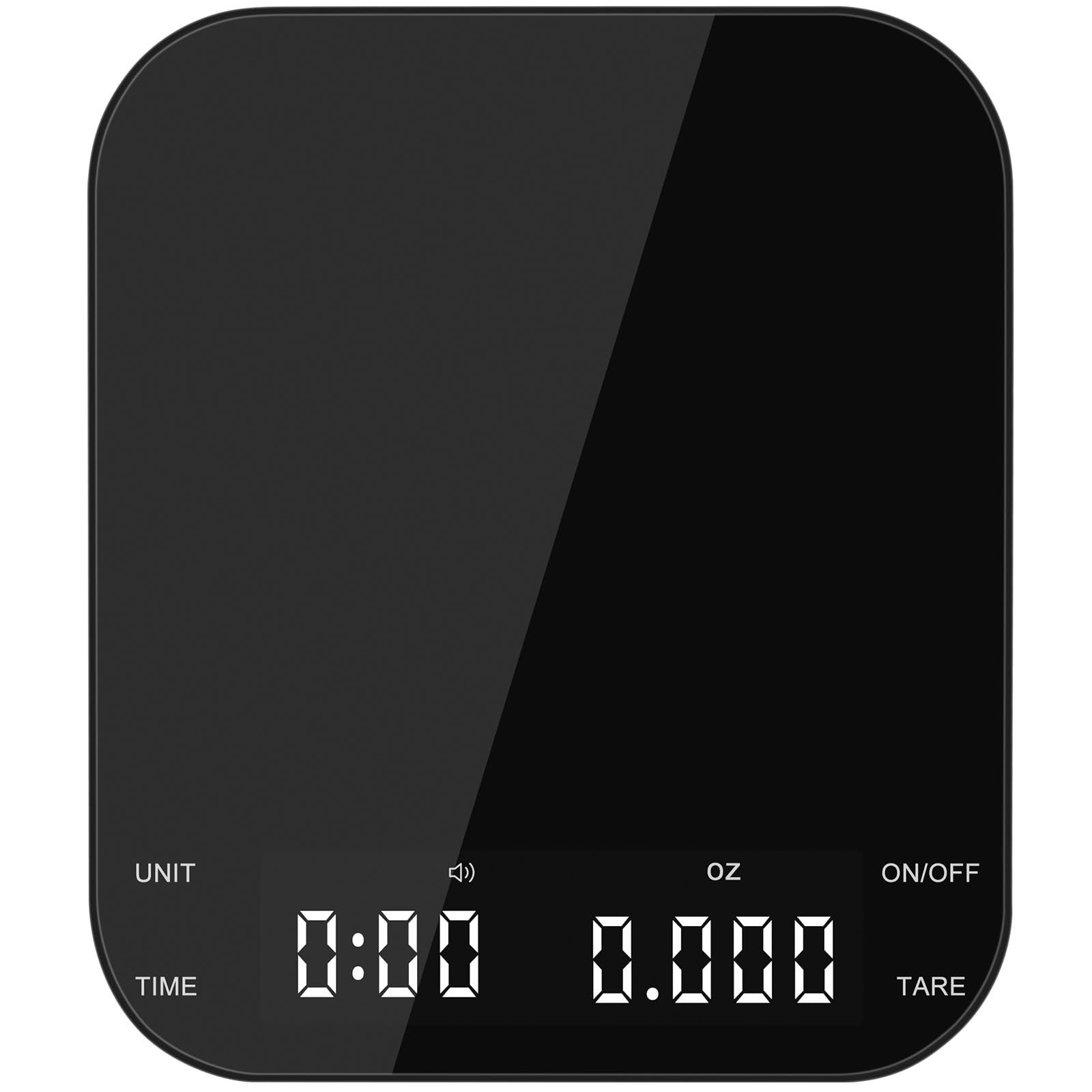 Photo 1 of Coffee Scale with Timer, Kitchen, Digital, Rechargeable, Glass Mirror Design, for Pour-Over Barista, 0.3-3000g/0.1g
