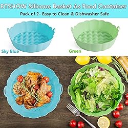 BTSHOW Air Fryer Silicone Liners 8 INCH 2
