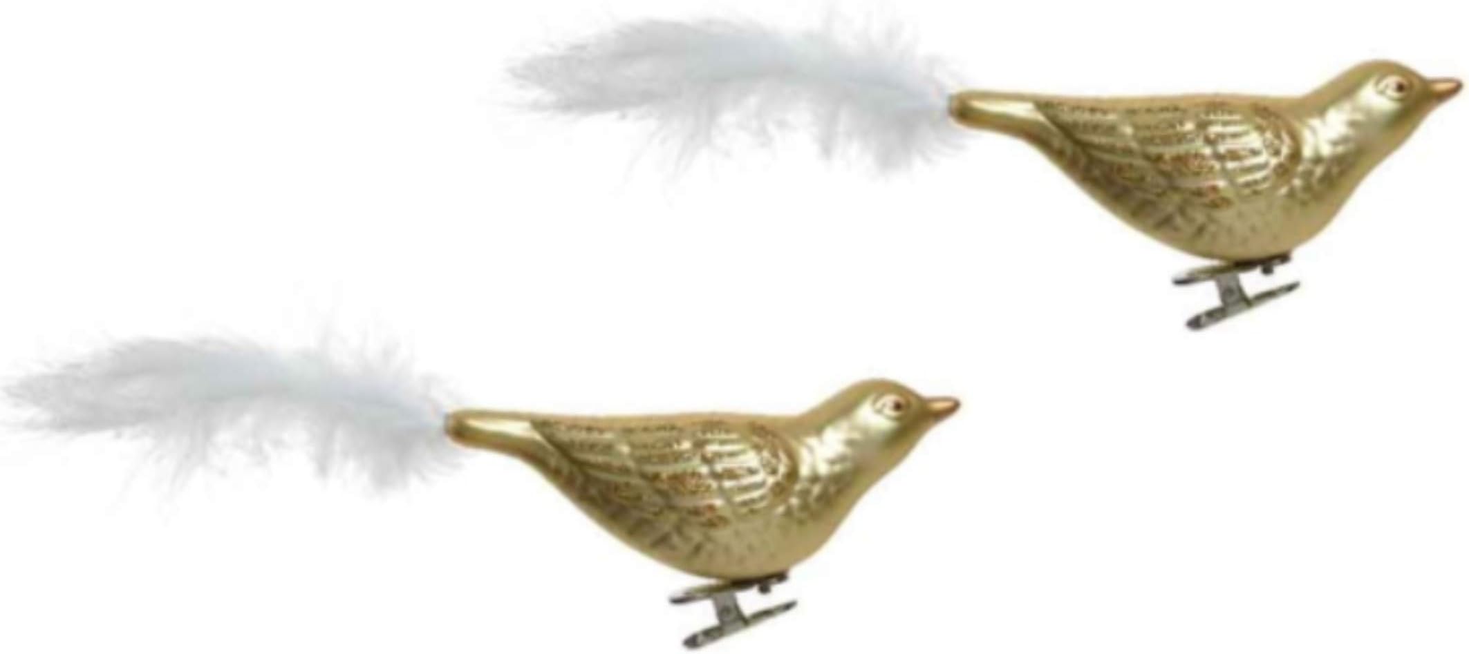 Kaemink Shatterproof Love Bird Clip On Christmas Tree Decoration/Ornament/Bauble - 25.5cm - CHAMPAGNE GOLD or SILVER (CHAMPAGNE GOLD)