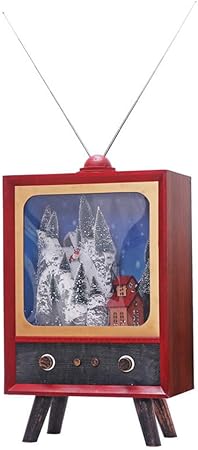 Paesaggio Immagini Natalizie Vintage.Xalz Natale Tv Neve Decorazioni Di Natale Vintage Music Christmas Snow Festival Della Luce Neve Paesaggio Musicale Lanterna Home Decor Decorazione E Regalo Santa Claus Amazon It Casa E Cucina