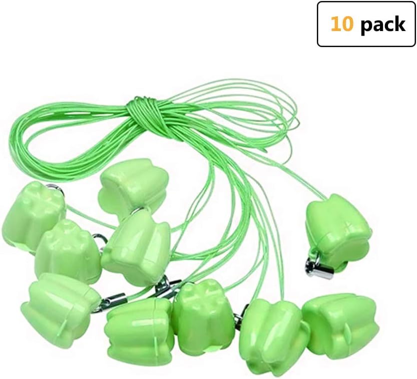 Teeth Storage Box, YOUYA DENTAL Lovely Baby Milk Tooth Fairy Box Tooth Organizer Teeth Save Box Container with Necklace Case Gift for Kids Children-Green(10 Pieces)