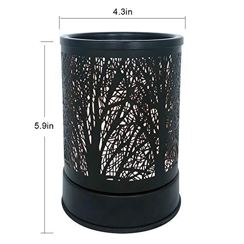 JUWA Wax Warmer Electric Scented Candle Warmer Essential Oil Heater Black Metal Forest Design for Home Decor