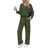 VUTRU Womens 2 Piece Lounge Sets Casual Fall Travel Vacation Outfits Tracksuit Wide Leg Loungewear 2025
