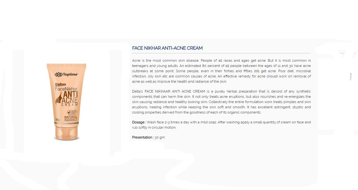 face nikhar anti acne cream