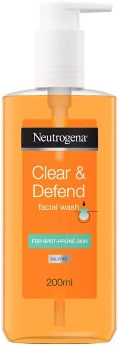 neutrogena face wash clear and defend