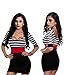 hihihi Womens Sexy Slim Bodycon Bandage Package Hip Stripe Cocktail Mini Dress (M) Black