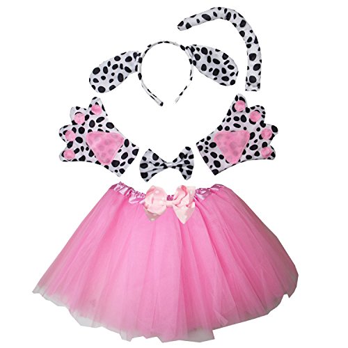Kirei Sui Kids Spotted Dog Costume Tutu Set Pink