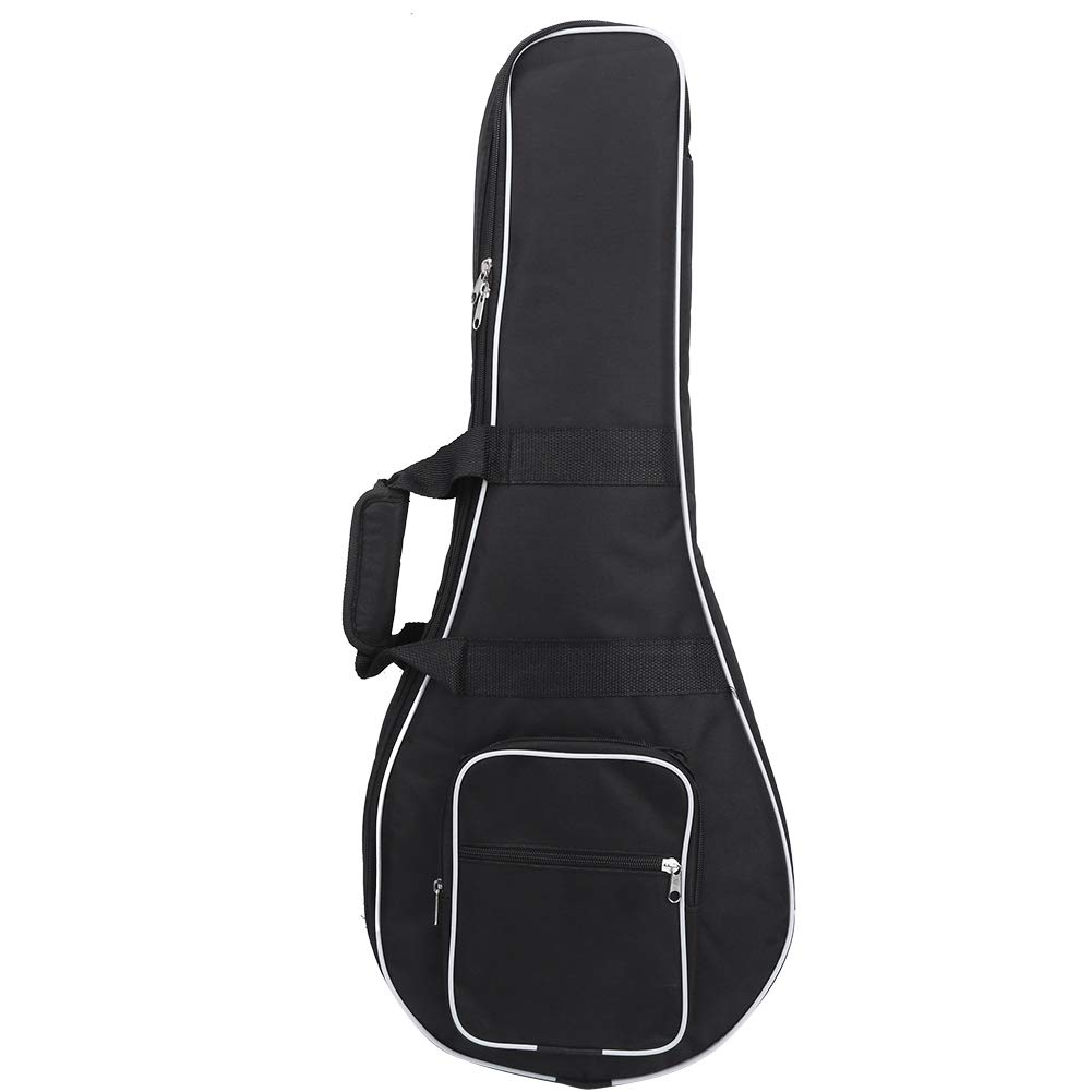 Mandolin Case, Thicken Waterproof Oxford Cloth Double Zippered Shoulder Bag Mandolin Gig Bag with Large Side Pockets Mandolin Instrument Case