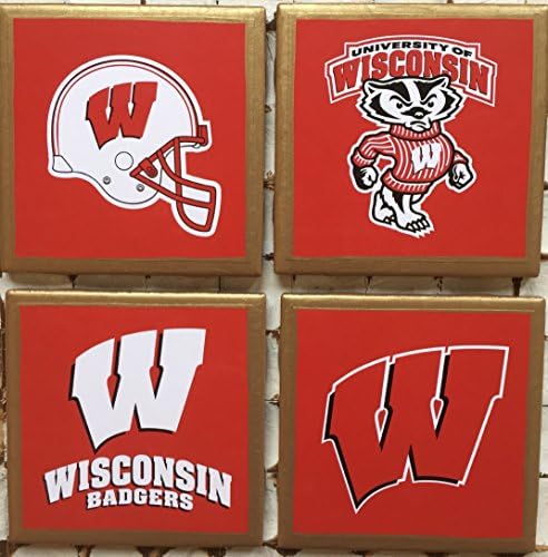 Coasters! University of Wisconsin coasters with gold trim