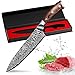 FineTool Kitchen Knife, 8 inch Professional Chef's Knives Japanese 7Cr17 Stainless Steel Vegetable Cleaver with pakkawood Wood, Sharpest Cooking Knives Best Choice for Home Kitchen and Restaurant