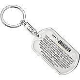 To My Grandson Keychain Inspirational Remember Whose Grandson You Are Birthday Graduation Christmas Gift from Grandma Grandpa