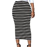 Pasgreson Women's Casual High Waist Ruched Slim Bodycon Party Maxi Long Pencil Skirts