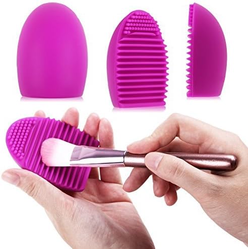 KisKis - Silicone cosmetic Makeup brush egg Cleaning tool (1, Dark Pink)