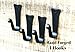 Wrought Iron Hooks For Hanging -Set of 4- Black Hand Forged Wrought Iron Hooks Cup Hooks