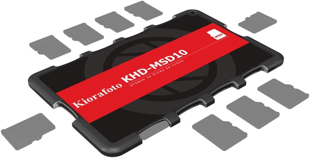 Kiorafoto Credit Card Size Memory Card Holder SD Card Cases for 10 MSD/TF Card - Micro SDHC, Micro SDXC, TF Cards Storage Case Holder