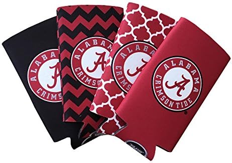 Alabama Crimson Tide 4-Pack Multi Color Sublimated Neoprene Insulated Slim Beverage Energy Can Hugger Cooler