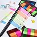 Antner 400 Pieces Pop-up Page Markers Sticky Tabs Index Tabs Flags Sticky Notes with Box, Fluorescent Sticky Note for Page Marker, 6 Sets 3 Sizes