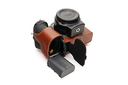 Funda de Cuero Genuino Hecho a Mano con Media cámara y Funda para ...