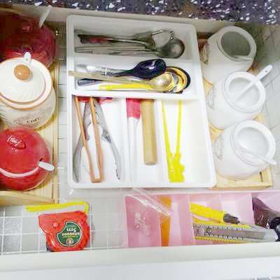 Hiware Double Tiered Cutlery Tray Drawer Insert Plastic Import