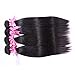 Perstar 8A Grade Brazilian Virgin Hair Straight Remy Hair 4 Bundles Remy Human Hair Weaves Natural Black (18 20 22 24, Natural Color)