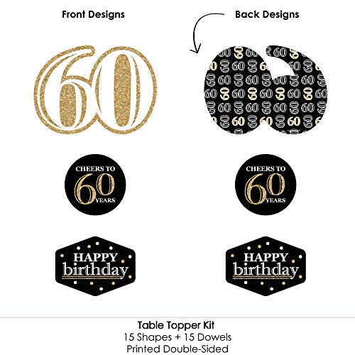 3 Adult+60th+Birthday+Centerpiece+Toppers