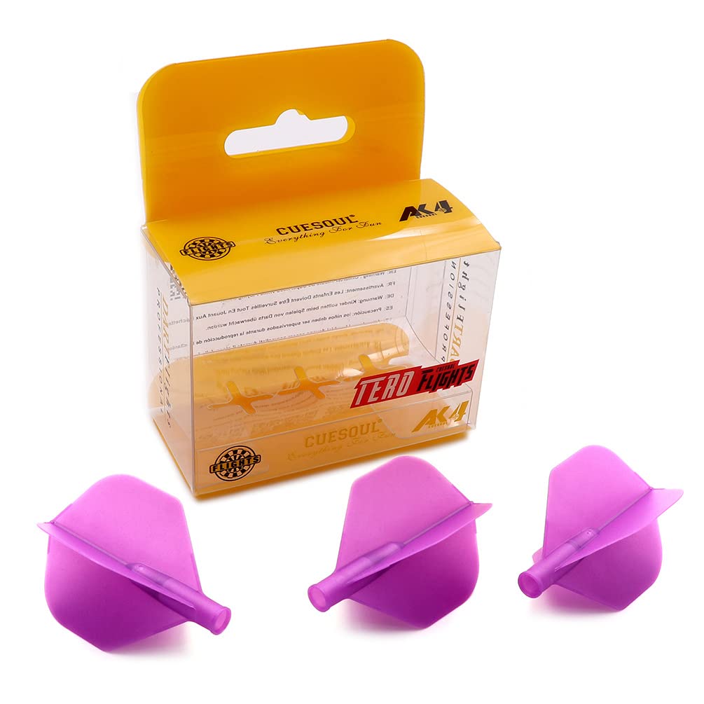 CUESOUL TERO AK4 Purple Dart Flights Standard shape,Set of 3 pcs(CS-AK4+10YS) — image 1