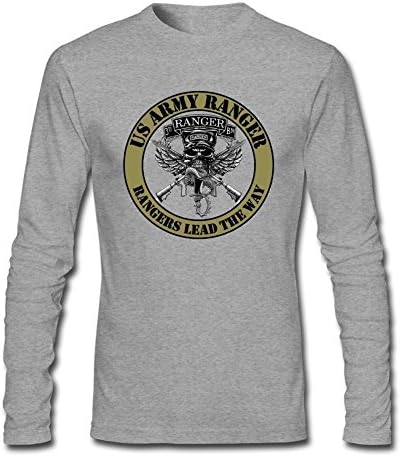 YYShirt Men's Army Rangers True American Heroes Long Sleeve T-Shirt Medium Grey