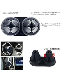 Teléfono titular, Universal Air ventilación magnética soporte de coche Metal marco de aluminio asiento de coche para iPhone 7 7plus 6S 6Plus 5s, Galaxy S5 S6 S7 S8, Google Nexus, LG, Huawei y más, Negro 2 piezas