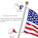 UPSTONE Aluminum Flagpole Rotating Rings, 360° Anti Wrap Flag Pole Mounting Rings with Carabiner for 1.25 Inch Diameter Flag Pole - Tangle Free, Silver, Pack of 2
