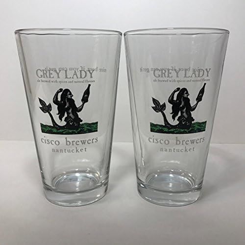 Cisco Brewers - Grey Lady - 16 Ounce Pint Glass - 2 Pack